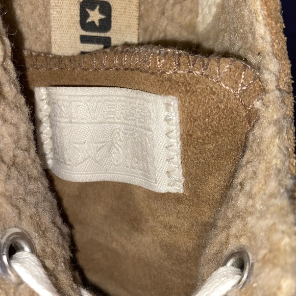 Converse women’s 5 camel Suede Sherpa-lined All Star Sneakers - Picture 5 of 10